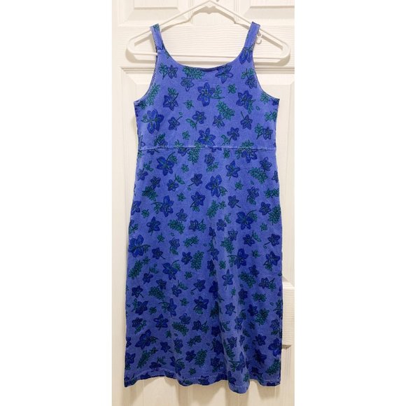 Fresh Produce Floral Dress Tank T-Shirt Cotton Blue Green Teal Fern Tropical M - Picture 3 of 12